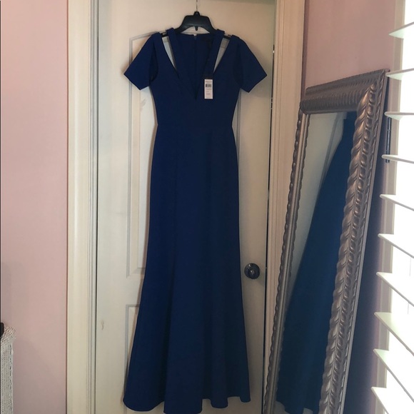 BCBG Sapphire Blue Estrella cutout gown - Picture 2 of 3